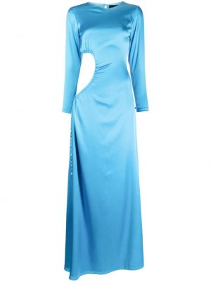 Μεταξωτή μάξι φόρεμα Cynthia Rowley μπλε