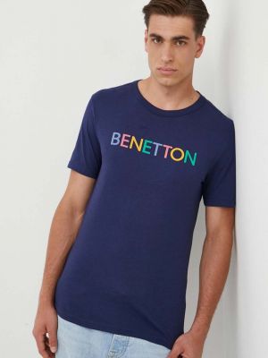 Tricou din bumbac United Colors Of Benetton albastru