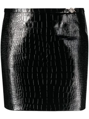 Usnjeno krilo Versace črna
