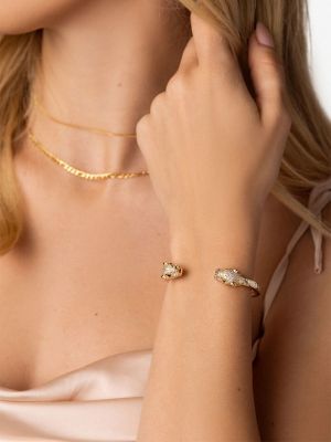Bracelet à imprimé en cristal Nialaya Jewelry doré