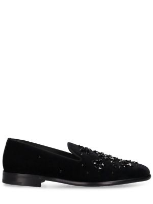 Домашни пантофи бродирани Dolce & Gabbana черно