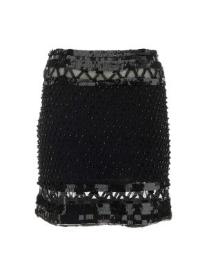 Mini falda de malla Alberta Ferretti negro