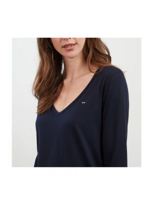 Camiseta de manga larga de algodón Eden Park azul