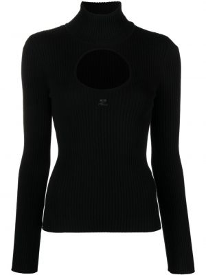 Пуловер бродиран Courreges черно