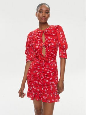 Robe de cocktail slim Rotate rouge