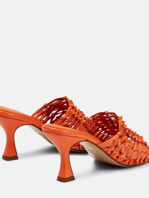 Pīti dabīgās ādas sandales Souliers Martinez oranžs