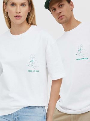 Тениска с дълъг ръкав с принт Samsøe Samsøe бяло