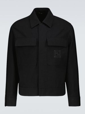 Bavlnená bunda Fendi čierna