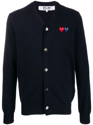 Brodert cardigan Comme Des Garçons Play blå