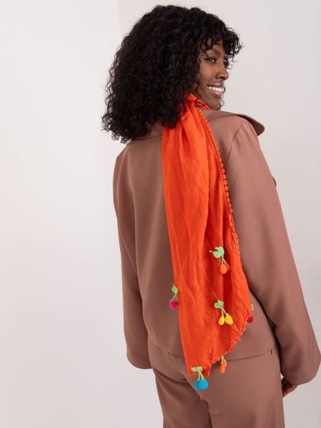 Šátek s aplikacemi Fashionhunters oranžový