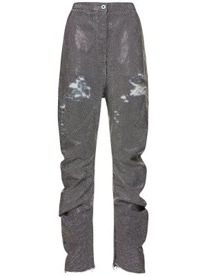 Pantaloni cu nasturi cu fermoar zdrențuiți Jw Anderson - argintiu