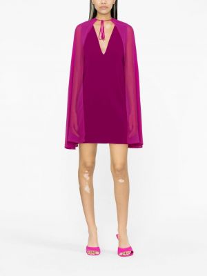 Průsvitné mini šaty Pinko fialové