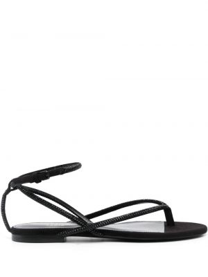 Sandales en cuir Saint Laurent noir