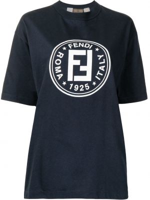 T-shirt con stampa Fendi Pre-owned nero