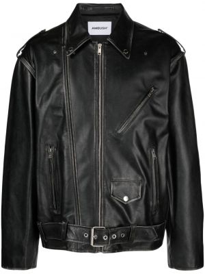 Kožna jakna s printom Ambush crna