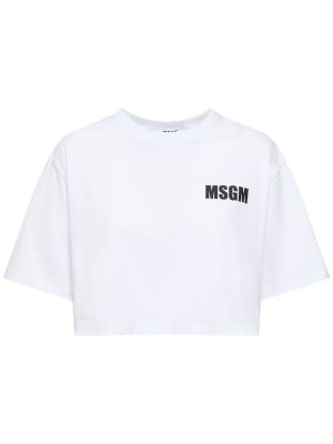 Camiseta de algodón Msgm blanco