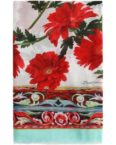 Bufanda de flores con estampado Dolce & Gabbana rojo