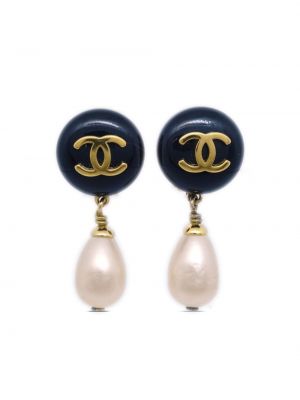 Обеци с перли Chanel Pre-owned