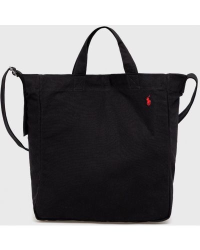 Pamučna torbica Polo Ralph Lauren crna