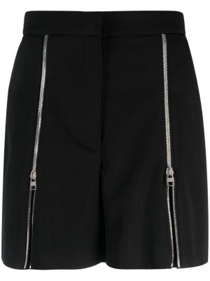 Vlnené šortky na zips Alexander Mcqueen čierna