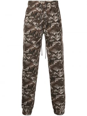Pantalon de joggings à imprimé à imprimé camouflage Mostly Heard Rarely Seen marron