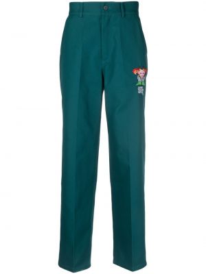 Rovné nohavice s výšivkou Paccbet zelená