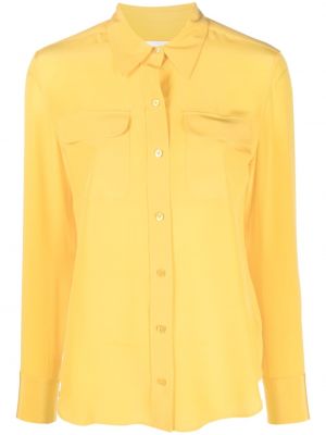 Hedvábné dlouhá košile s dlouhými rukávy Equipment - žlutá