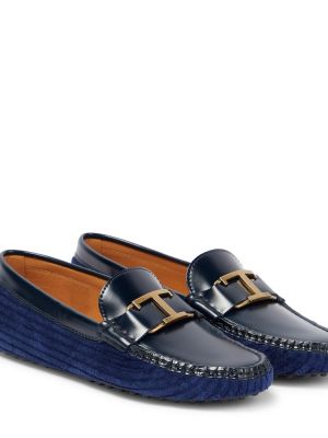 Pantofi loafer din piele de catifea Tod's albastru