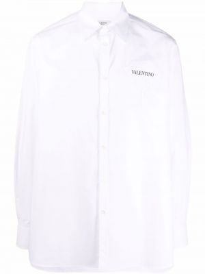 Camisa de flores con apliques Valentino blanco