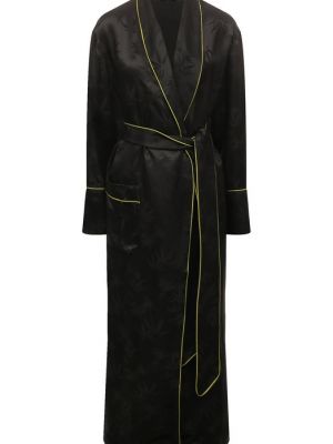 Шелковый халат из вискозы Kleed Loungewear черный