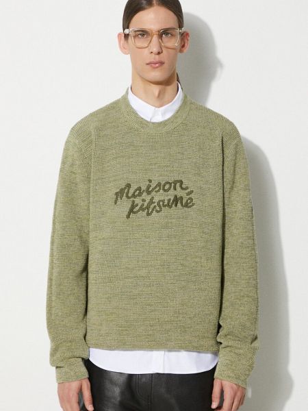 Pamučni pulover Maison Kitsuné zelena