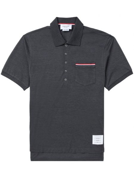 Cepli polo yaka tişört Thom Browne gri