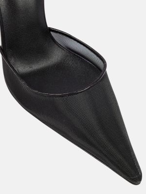 Мрежести кожени полуотворени обувки Magda Butrym черно