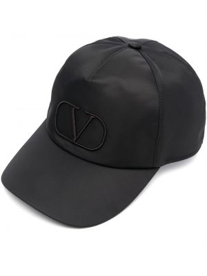 Cappello con visiera ricamato Valentino Garavani nero