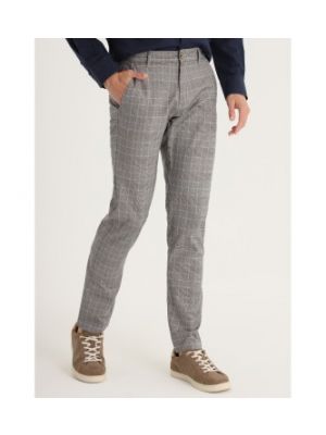 Pantalons moulants slim en coton à carreaux Victorio & Lucchino, V&l gris