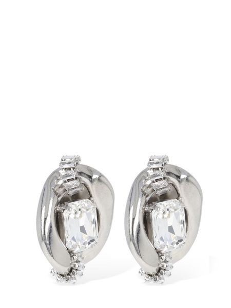 Pendientes de cristal Alessandra Rich plateado