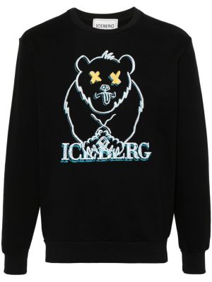 Raštuotas medvilninis marškinėliai Iceberg juoda