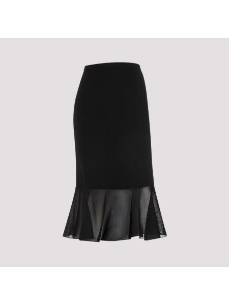 Falda midi transparente con volantes Tom Ford negro