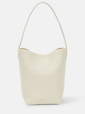 Δερμάτινη τσάντα shopper The Row λευκό