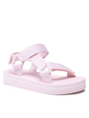 Sandály na platformě Polo Ralph Lauren růžové