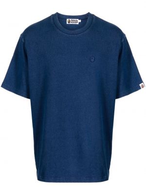 Bavlnené tričko s výšivkou A Bathing Ape® modrá