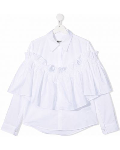 Skjorte for jenter Mm6 Maison Margiela Kids hvit