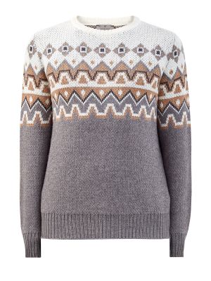 Пуловер с геометрическим узором Canali серый