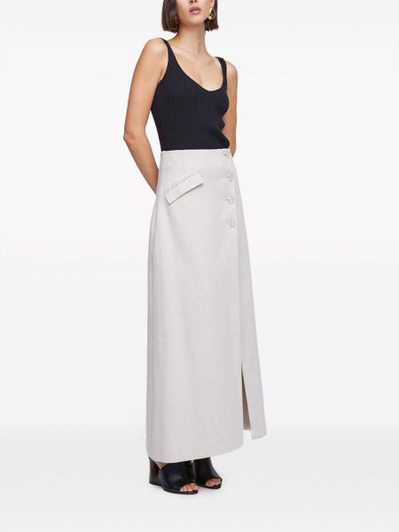 Bavlněné lněné dlouhá sukně Anna Quan bílé
