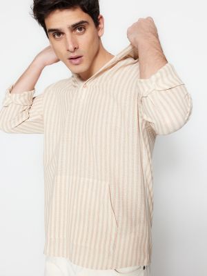 Oversized bavlněné košile Trendyol - béžová