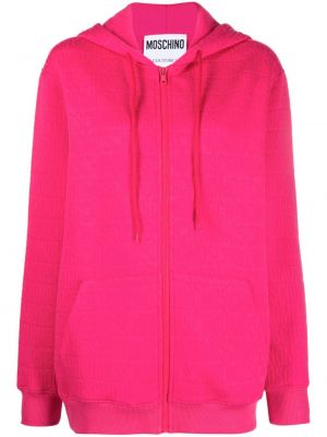 Jacquard hoodie Moschino pink