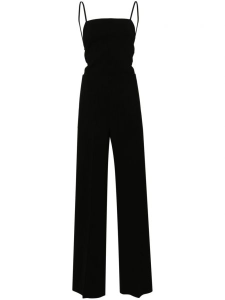 Ολόσωμη φόρμα με κομμένη πλάτη σε φαρδιά γραμμή Max Mara μαύρο