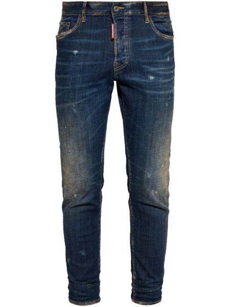 Ahdistunut slim fit-farkut Dsquared2 sininen