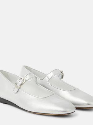 Bőr balerina cipők Le Monde Beryl ezüstszínű