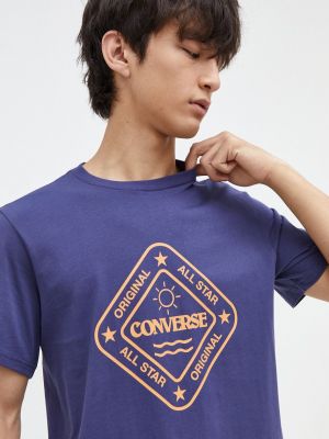 Памучна тениска с дълъг ръкав с принт Converse